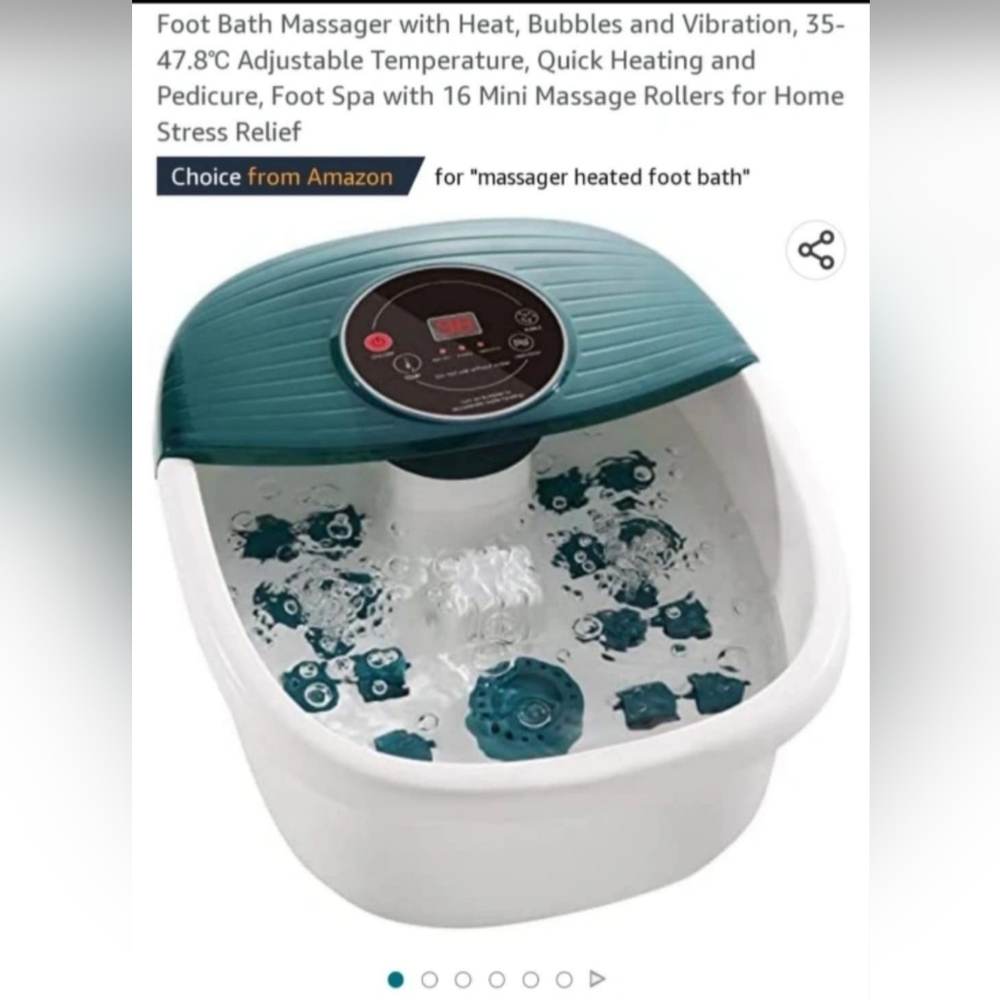 Foot Spa Bath Massager with Heat, Bubble and Vibration, 95-118℉